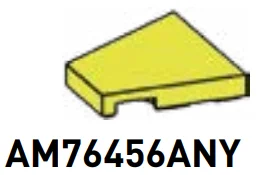 Tile 2 x 2 symmetrical wedge in Yellow, Electric