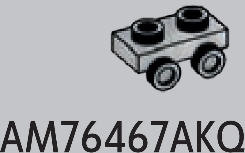 Bracket Plate 1 x 2 with side studs in White with Black Marbling (Camo)