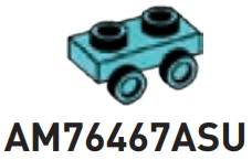 Bracket Plate 1 x 2 with side studs in Teal