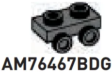 Bracket Plate 1 x 2 with side studs in Gray, Dark (Flake)