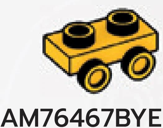 Bracket Plate 1 x 2 with side studs in Yellow, Lemon