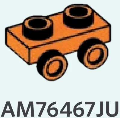 Bracket Plate 1 x 2 with side studs in Orange, Smoky