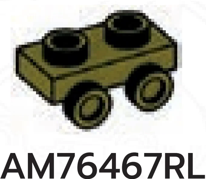 Bracket Plate 1 x 2 with side studs in Green, Rich