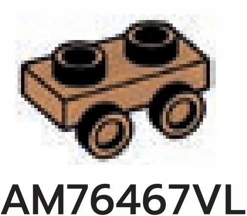 Bracket Plate 1 x 2 with side studs in Brown, Light Nougat