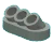 Engine component: exhaust pipes, triple on 1 x 2 rounded tile in Gray, Light