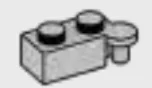 Hinge brick 1 x 4 two-thirds-height, top