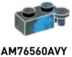 Hinge brick 1 x 4 two-thirds-height, top in Blue/Black, Marbled