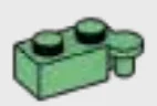 Hinge brick 1 x 4 two-thirds-height, top in Green, Vertigris