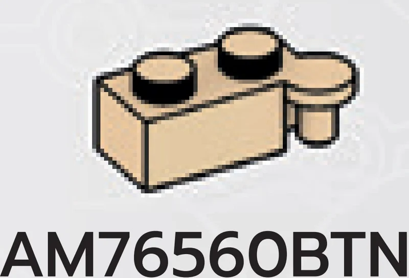 Hinge brick 1 x 4 two-thirds-height, top in Sand, Dark