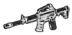 Weapon, Firearm: rifle, M-16 in Metal, Iron (Metallic)