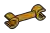 Connector: clip, small double-sided 1 x 3 in Gold, Tarnished