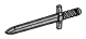 Weapon, Melee: sword, long with upturned handguard in Gray, Steel