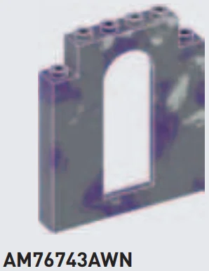 Wall 6 x 6 x 1 with arched window in Dark Gray/Purple, Marbled
