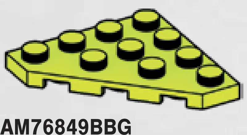 Wedge Plate 4 x 4 without corner in Green, Spring