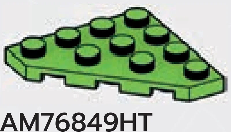 Wedge Plate 4 x 4 without corner in Green, Soft Grass