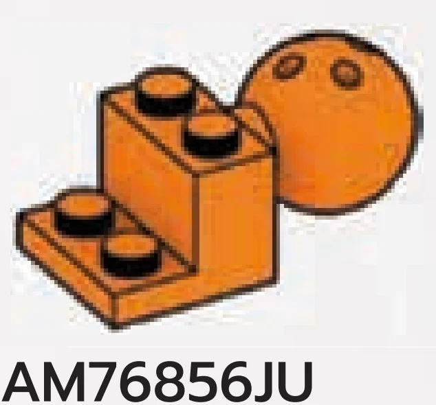 Brick 1 x 2 with 1 x 2 plate extension & large ball joint in Gray, Medium Smoke