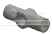 Connector: pipe, small 2 studs long with perpendicular hole in Gray, Dark (Flake)