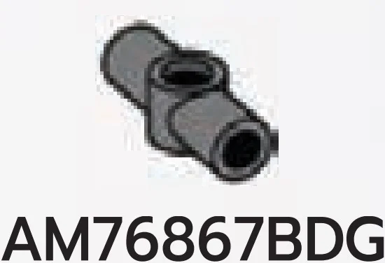 Connector: pipe, small 2 studs long with perpendicular hole in Gray, Dark (Flake)
