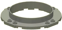 Tile 8 x 8 round with 6 x 6 hole and raised central collar in Gray, Dark (Metallic)