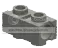 Brick 1 x 2 two-thirds height male:male with holes at ends in Gray, Dark (Metallic)