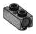 Brick 1 x 2 two-thirds height male:male with holes at ends in Gray, Dark Camo (Metallic)