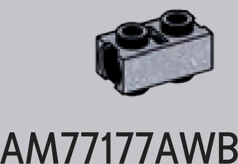 Brick 1 x 2 two-thirds height male:male with holes at ends in Gray, Medium (Metallic)