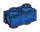 Brick 1 x 2 two-thirds height male:male with holes at ends in Blue, Cyan (Translucent)