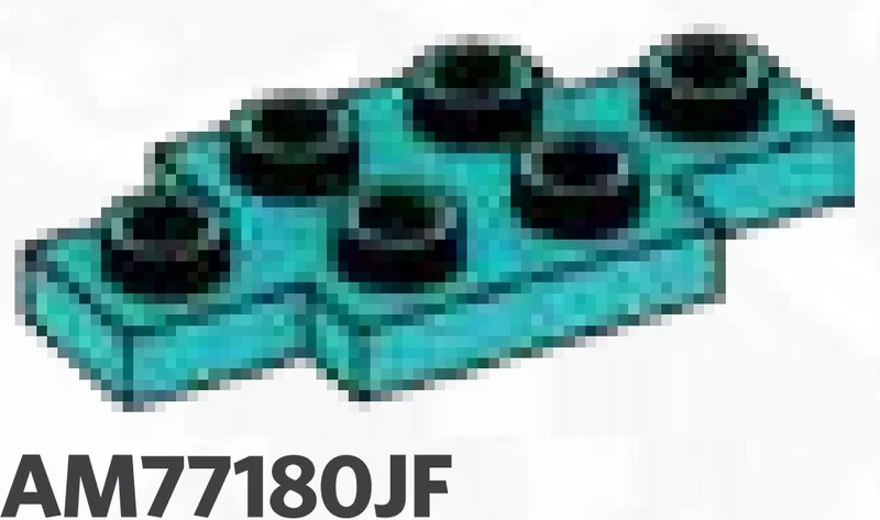 Plate Modified 2 x 4 with corner cut-outs & single stud at either end in Blue, Robin's Egg