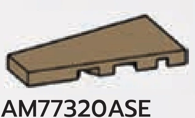 Wedge Tile 2 x 4 - Left in Brown, Teak