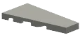 Tile 2 x 4 wedge, right in Gray, Steel