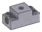 Brick 2 x 4 with axle holes on side and top in Gray, Medium (Metallic)