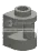 Brick 1 x 1 half-round with horizontal notch in White, Snow (Camo)
