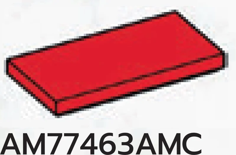 Tile 2 x 4 in Red, Flame