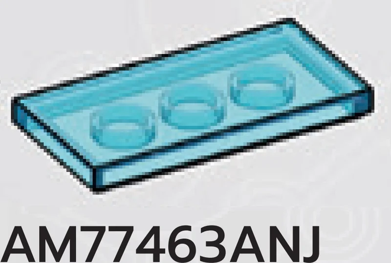 Tile 2 x 4 in Blue, Swirled with White (Translucent)