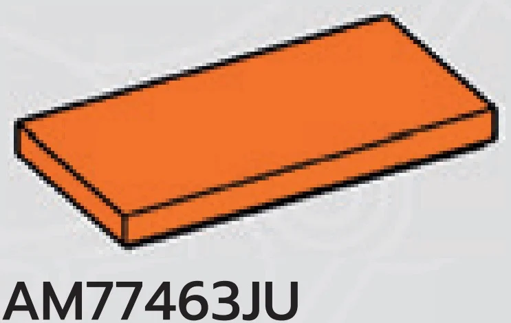 Tile 2 x 4 in Orange, Smoky