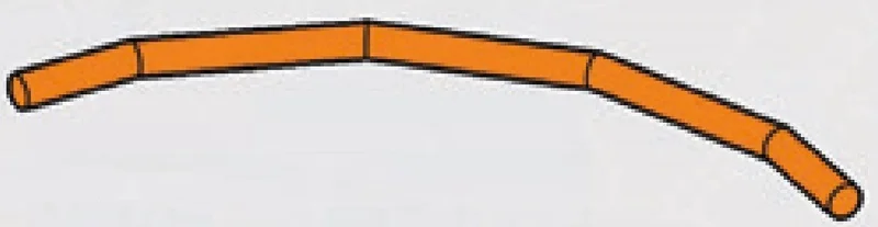 Connector: long rod angled at five points in Gold, Tarnished