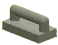 Tile 1 x 2 with horizontal handle lengthwise on top in Gray, Dark (Metallic)