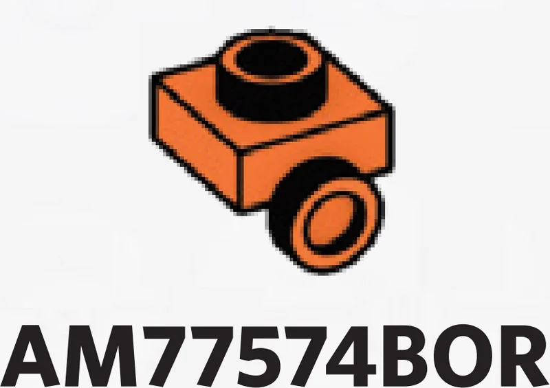Bracket 1 x 1 with one stud on side, descending in Orange, Bright