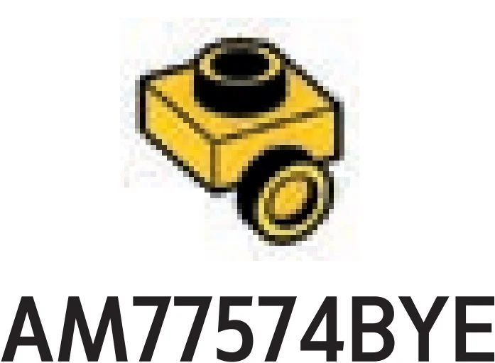 Bracket 1 x 1 with one stud on side, descending in Yellow, Lemon