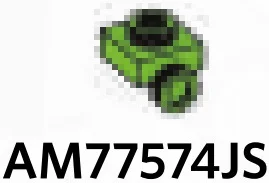 Plate 1 x 1 with one stud on side, descending in Green, Lime
