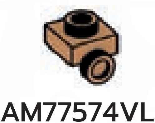 Bracket 1 x 1 with one stud on side, descending in Brown, Light Nougat