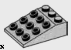 Slope brick 25 3 x 4 with 9 studs on slope in Gray, Steel