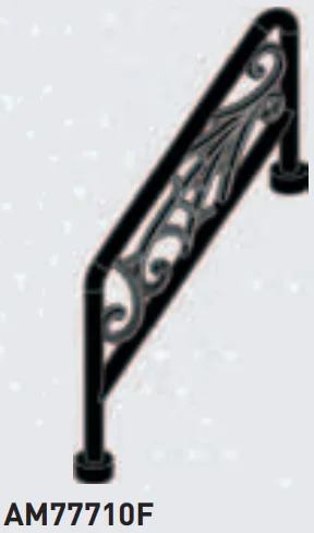Bar, handrail 1 x 8 inclined with spider web lattice in Black