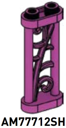 Wall 1 x 4 x 2 spider web lattice in Purple, Smoky