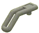Bar, double: U-shape bent along length with mounting pin in Gray, Steel