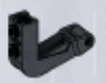 Connector: angled bracket with medium clip and hole at one end