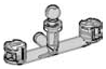 Connector: pin, small with horizontal bar (gear hanger) in Clear, Smoky (Translucent)