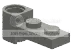 Plate 1 x 2 with vertical axlehole at end in Gray, Steel