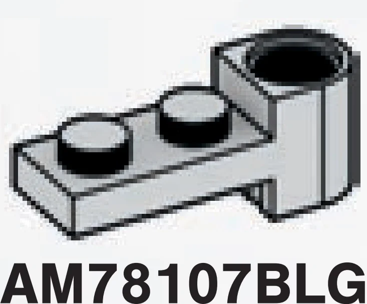 Connector Plate 1 x 2 with vertical axlehole at end in Gray, Dull
