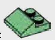 Slope plate 25 2 x 1 x 2 in Green, Vertigris